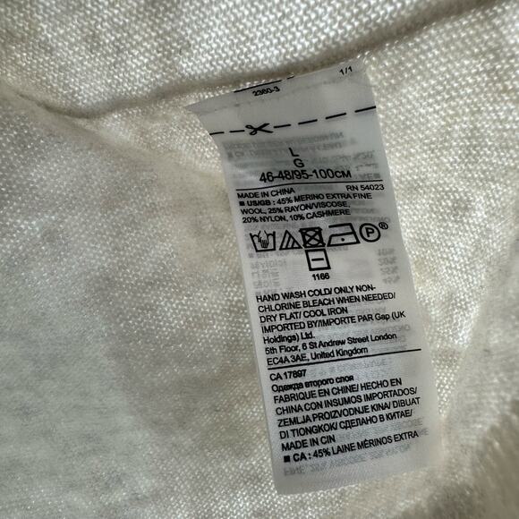 Banana Republic Size Large Filpucci Italian Yarn Crew Neck Sweater Wool Cashmere - Picture 4 of 4